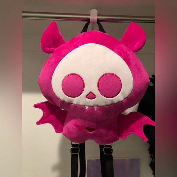 Skelanimals Diego Plush Pink Bat Backpack - New s-l1200.jpg main image 2